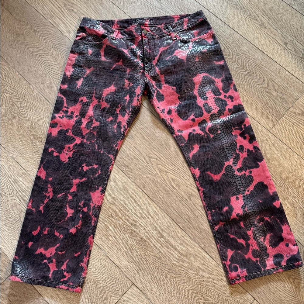 Robin's Jean Red and Black Patterned Straight Jeans